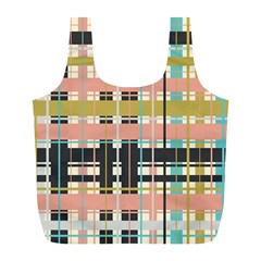 Plaid Pattern Full Print Recycle Bags (l)  by linceazul