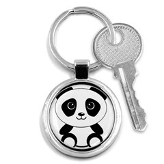 Bear Panda Bear Panda Animals Key Chains (round)  by Nexatart