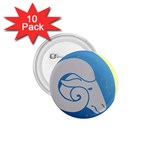 Ram Zodiac Sign Zodiac Moon Star 1.75  Buttons (10 pack) Front