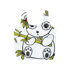 Panda China Chinese Furry Full Print Recycle Bags (s)  by Nexatart