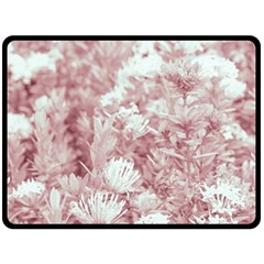 Pink Colored Flowers Fleece Blanket (large)  by dflcprints