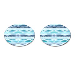 Watercolor Blue Abstract Summer Pattern Cufflinks (oval) by TastefulDesigns