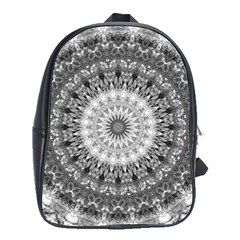 Feeling Softly Black White Mandala School Bag (large) by designworld65