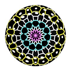 Colored Window Mandala Round Filigree Ornament (two Sides) by designworld65