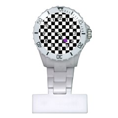 Dropout Purple Check Plastic Nurses Watch