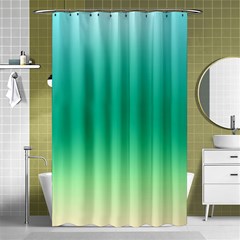 Sealife Green Gradient Shower Curtain 48  X 72  (small) 