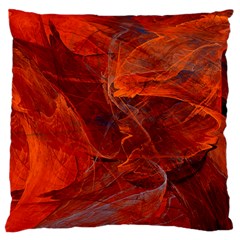 Swirly Love In Deep Red Large Flano Cushion Case (two Sides)