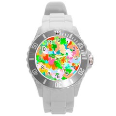 Colorful Summer Splash Round Plastic Sport Watch (l)