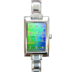 Colors Rainbow Pattern Rectangle Italian Charm Watch