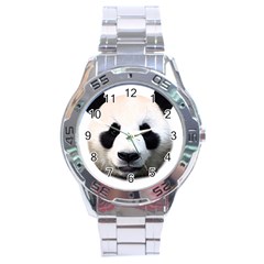 Panda Face Stainless Steel Analogue Watch by Valentinaart