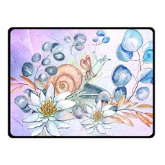 Snail And Waterlily, Watercolor Fleece Blanket (small) by FantasyWorld7