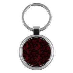 Dark Red Flourish Key Chains (round)  by gatterwe