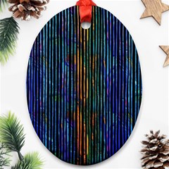 Stylish Colorful Strips Ornament (oval) by gatterwe
