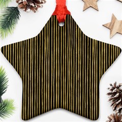Stylish Golden Strips Star Ornament (two Sides) by gatterwe