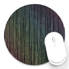 Stylish Rainbow Strips Round Mousepads by gatterwe