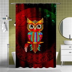 Cute Owl, Mandala Design Shower Curtain 48  X 72  (small)  by FantasyWorld7