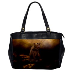 Roaring Grizzly Bear Office Handbags by gatterwe