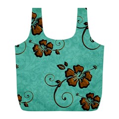 Chocolate Background Floral Pattern Full Print Recycle Bags (l)  by Nexatart