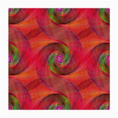 Red Spiral Swirl Pattern Seamless Medium Glasses Cloth (2-side) by Nexatart