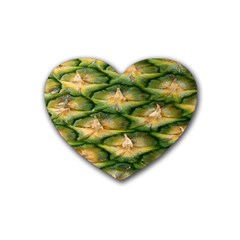 Pineapple Pattern Heart Coaster (4 Pack)  by Nexatart