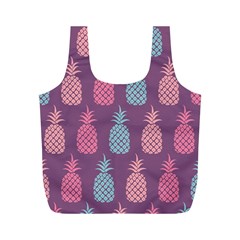 Pineapple Pattern Full Print Recycle Bags (m)  by Nexatart