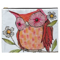 Summer Colourful Owl T Shirt Cosmetic Bag (xxxl)  by AmeeaDesign