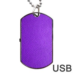 Purple Skin Leather Texture Pattern Dog Tag Usb Flash (one Side) by paulaoliveiradesign