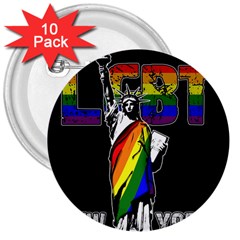 Lgbt New York 3  Buttons (10 Pack)  by Valentinaart