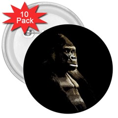 Gorilla  3  Buttons (10 Pack)  by Valentinaart