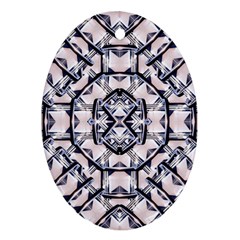 Futuristic Geo Print Oval Ornament (two Sides) by dflcprints