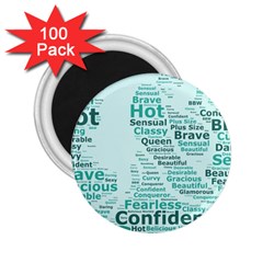 Belicious World Curvy Girl Wordle 2 25  Magnets (100 Pack) 