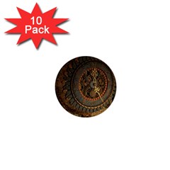 Steampunk, Awesoeme Clock, Rusty Metal 1  Mini Buttons (10 Pack)  by FantasyWorld7