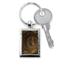 Steampunk, Awesoeme Clock, Rusty Metal Key Chains (rectangle)  by FantasyWorld7