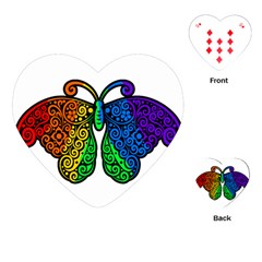 Rainbow Butterfly  Playing Cards (heart)  by Valentinaart