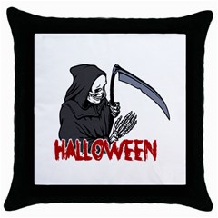 Death - Halloween Throw Pillow Case (black) by Valentinaart