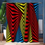 Door Pattern Line Abstract Illustration Waves Wave Chevron Red Blue Yellow Black Shower Curtain 60  x 72  (Medium)  60 x72  Curtain