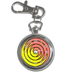 Double Spiral Thick Lines Circle Key Chain Watches Front