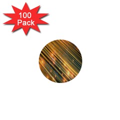 Golden Blue Lines Sparkling Wild Animation Background Space 1  Mini Buttons (100 Pack) 