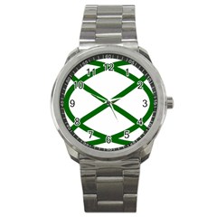 Lissajous Small Green Line Sport Metal Watch by Mariart