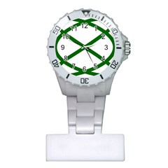 Lissajous Small Green Line Plastic Nurses Watch by Mariart