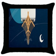 Planetary Resources Exploration Asteroid Mining Social Ship Throw Pillow Case (black) by Mariart