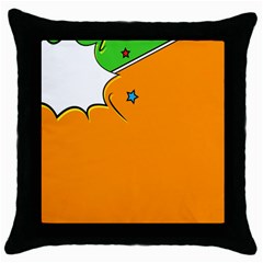 Star Line Orange Green Simple Beauty Cute Throw Pillow Case (black)