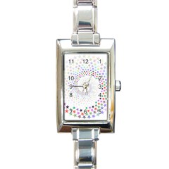 Prismatic Stars Whirlpool Circlr Rainbow Rectangle Italian Charm Watch