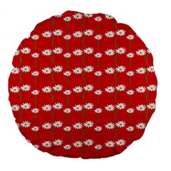 Sunflower Red Star Beauty Flower Floral Large 18  Premium Flano Round Cushions by Mariart