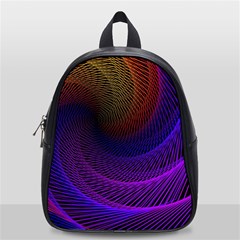 Striped Abstract Wave Background Structural Colorful Texture Line Light Wave Waves Chevron School Bag (small) by Mariart