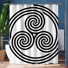 Triple Spiral Triskelion Black Shower Curtain 60  X 72  (medium) 