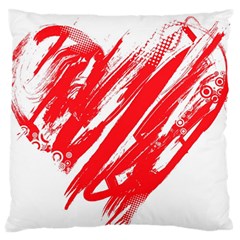 Valentines Day Heart Modern Red Polka Large Flano Cushion Case (two Sides) by Mariart