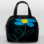 Whimsical Blue Flower Green Sexy Classic Handbags (2 Sides) Back