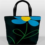 Whimsical Blue Flower Green Sexy Bucket Bags Back