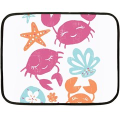 Animals Sea Flower Tropical Crab Double Sided Fleece Blanket (mini)  by Mariart